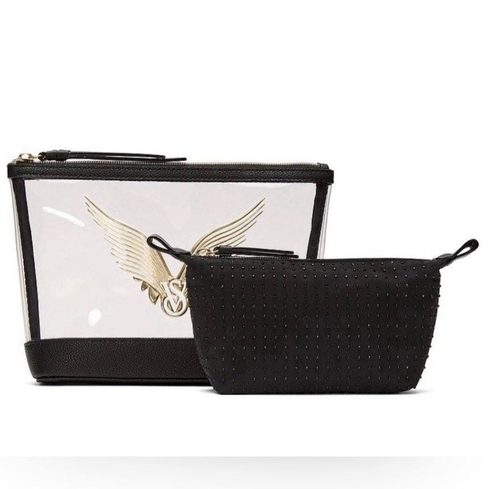 🆕 Victoria’s Secret | Angel Wings Cosmetic Bag Set | Makeup Pouch Duo